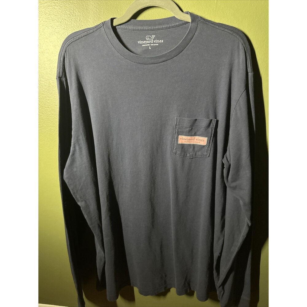 Vineyard Vines Marthas Vineyard Long Sleeve T Shirt Blue Whale Graphic Sz Large